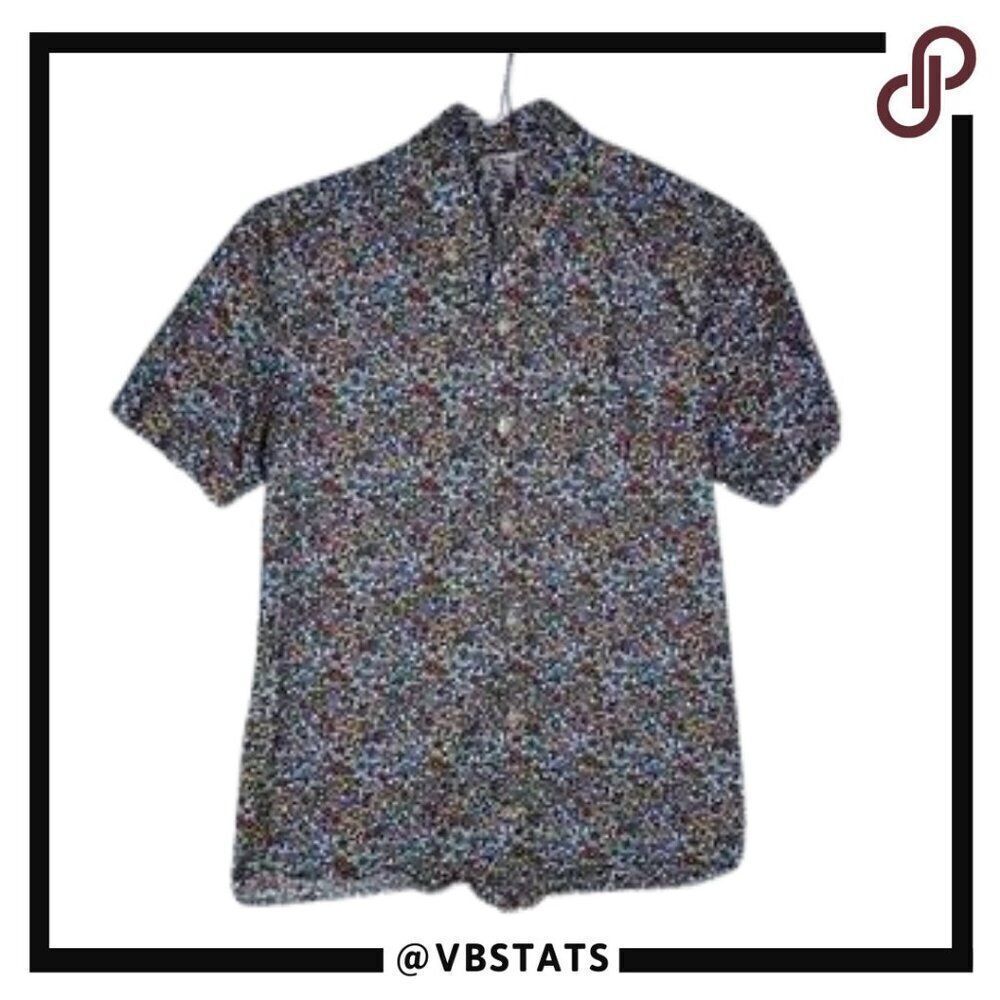 Ken LTD Short Sleeve‎ Small Red/Blue/Green Small Floral Print Shirt